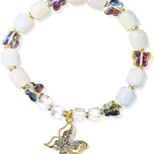 Crystal Butterfly Stretch Bracelet for Women Elegant Gift for Mothers